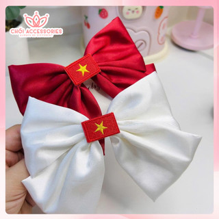 Cặp Tóc Lá Cờ Việt Nam, Cặp Tóc Cờ Tổ Quốc, Cặp tóc nơ Cờ Đỏ Sao Vàng mẫu đẹp Y338
