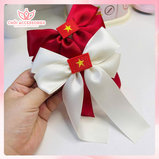 Cặp Tóc Lá Cờ Việt Nam, Cặp Tóc Cờ Tổ Quốc, Cặp tóc nơ Cờ Đỏ Sao Vàng mẫu đẹp Y338