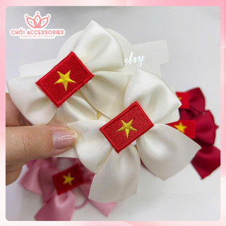 Set 2C dây buộc tóc nơ lá cờ Việt Nam cho bé gái đáng yêu Y340