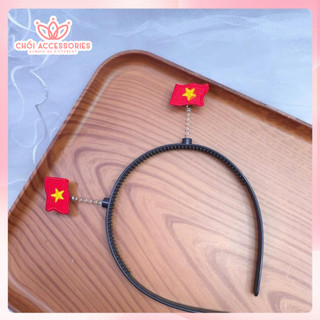 Kẹp Tóc Lá Cờ Việt Nam, Kẹp Tóc Cờ Tổ Quốc, Kẹp Tóc Mỏ Vịt Có Lò Xo, Bờm lò xo L100