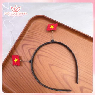 Kẹp Tóc Lá Cờ Việt Nam, Kẹp Tóc Cờ Tổ Quốc, Kẹp Tóc Mỏ Vịt Có Lò Xo, Bờm lò xo L100