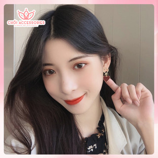 Khuyên tai nữ 925, bông tai tone màu đỏ - nâu nhiều mẫu Chồi accessories - F62