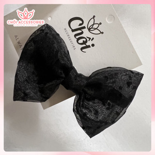 Cặp tóc nơ vải chấm bi, kẹp tóc nơ nhiều màu dễ thương Chồi accessories phong cách thời trang - Y213