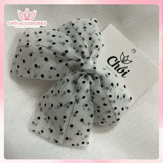 Cặp tóc nơ vải chấm bi, kẹp tóc nơ nhiều màu dễ thương Chồi accessories phong cách thời trang - Y213