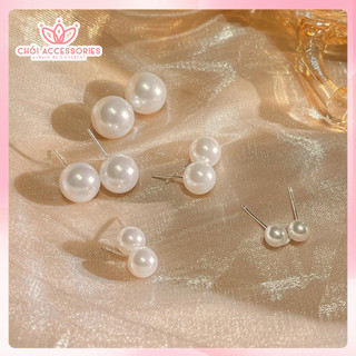 Khuyên tai nụ hạt trai nhân tạo nữ tính nhiều size lựa chọn Chồi accessories - M04