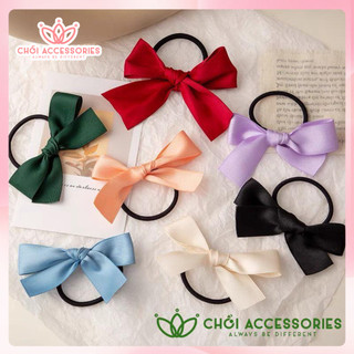 Set 2C dây buộc tóc ruy băng nơ lụa ngọt ngào Chồi accessories phong cách hàn quốc - Y119