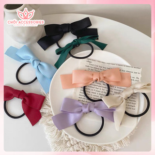 Set 2C dây buộc tóc ruy băng nơ lụa ngọt ngào Chồi accessories phong cách hàn quốc - Y119