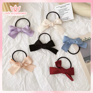 Set 2C dây buộc tóc ruy băng nơ lụa ngọt ngào Chồi accessories phong cách hàn quốc - Y119