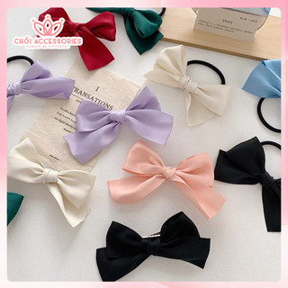 Set 2C dây buộc tóc ruy băng nơ lụa ngọt ngào Chồi accessories phong cách hàn quốc - Y119