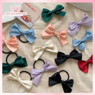 Set 2C dây buộc tóc ruy băng nơ lụa ngọt ngào Chồi accessories phong cách hàn quốc - Y119