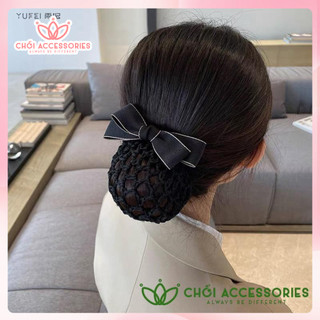 Cặp Tóc Công Sở Màu Đen Kèm Lưới, Kẹp Tóc Có Chụp Búi Tóc Công Sở Chồi accessories