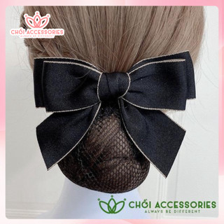 Cặp Tóc Công Sở Màu Đen Kèm Lưới, Kẹp Tóc Có Chụp Búi Tóc Công Sở Chồi accessories