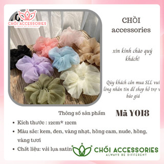Dây buộc tóc vải bồng bềnh, scrunchies voan lưới tiểu thư Chồi accessories - Y018
