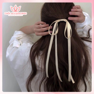 Buộc tóc nơ rủ dài, buộc tóc nơ nữ tính tiểu thư cho các nàng nhiều màu sắc Chồi accessories - Y265