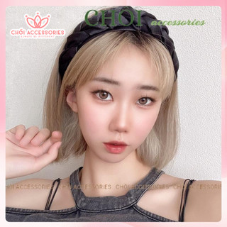 Bờm tóc tết nữ Chồi accessories, băng đô lụa satin, mấn tết bản to 3CM sang chảnh - Y010