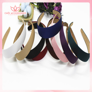 Bờm tóc vải, băng đô lụa satin bản to 2,8cm nữ tính Chồi accessories phong cách Hàn Quốc - K357