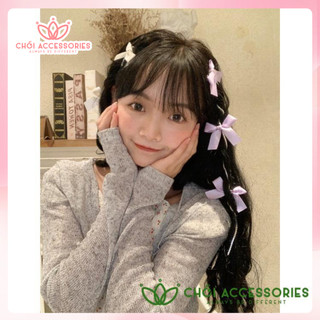 Kẹp tóc nơ nhỏ nhiều màu nữ tính đáng yêu Hàn Quốc Chồi accessories - K318