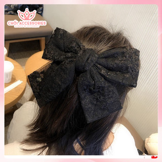 Cặp tóc, kẹp tóc nơ ren nhiều màu dịu dàng tiểu thư chồi accessories - Y023