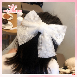 Cặp tóc, kẹp tóc nơ ren nhiều màu dịu dàng tiểu thư chồi accessories - Y023