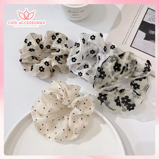 Buộc tóc nữ, scrunchies voan nhũ hoa lấp lánh Chồi accessories phong cách Hàn Quốc K032