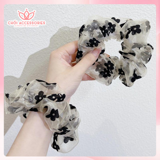 Buộc tóc nữ, scrunchies voan nhũ hoa lấp lánh Chồi accessories phong cách Hàn Quốc K032