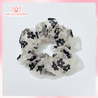 Buộc tóc nữ, scrunchies voan nhũ hoa lấp lánh Chồi accessories phong cách Hàn Quốc K032