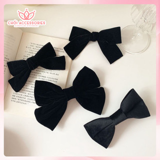 Cặp tóc nhung, kẹp tóc nhung đen nữ nhiều mẫu thanh lịch nữ tính Chồi accessories - Y034