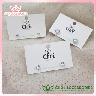 Khuyên tai nữ, nụ hoa tai đính đá sáng lấp lánh Chồi accessories phong cách trời trang M09