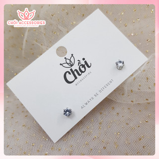 Khuyên tai nữ, nụ hoa tai đính đá sáng lấp lánh Chồi accessories phong cách trời trang M09