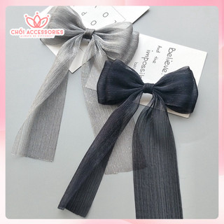 Cặp tóc nơ voan tiểu thư rủ dài nữ tính Chồi accessories phong cách thời trang Hàn Quốc - Y085