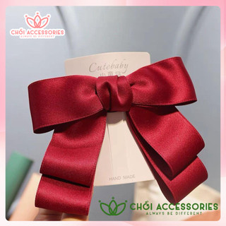 Cặp tóc nơ ruy băng cặp tóc nữ tính Chồi accessories phong cách nhiều màu Hàn Quốc - Y114