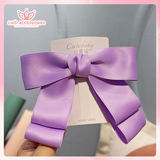 Cặp tóc nơ ruy băng cặp tóc nữ tính Chồi accessories phong cách nhiều màu Hàn Quốc - Y114