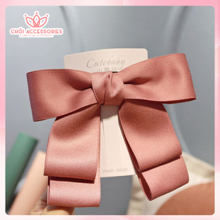 Cặp tóc nơ ruy băng cặp tóc nữ tính Chồi accessories phong cách nhiều màu Hàn Quốc - Y114