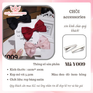 Kẹp tóc bé gái, kẹp tóc nơ lớn ruy băng lụa phồng nhiều tầng Chồi accessories phong cách Hàn Quốc - Y009