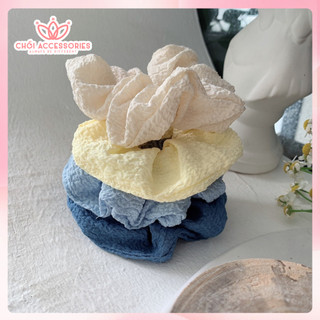 Buộc tóc nơ scrunchies phồng, buộc tóc xốp nhiều màu dễ thương Chồi accessories - Y073