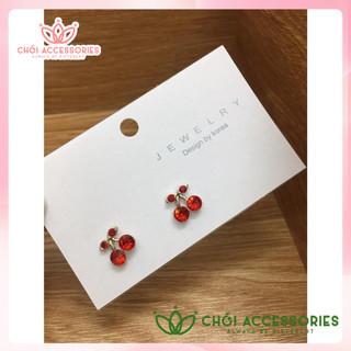 Khuyên tai bông tai đá sáng lấp lánh kiểu nụ nhỏ đính đá nhiều màu Chồi accessories M03 P2