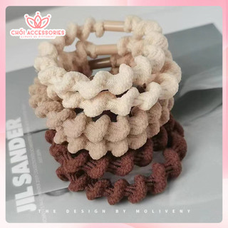Set 3c Dây Buộc Tóc Xoắn Sợi Len nhiều Màu Xinh Xắn Chồi accessories K156