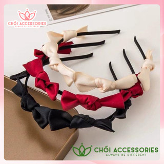 Bờm tóc nơ tiểu thư băng đô tóc mảnh nữ tính Chồi accessories phong cách Hàn Quốc - Y020