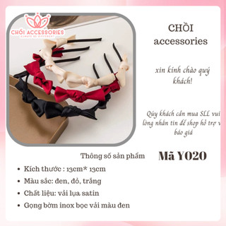 Bờm tóc nơ tiểu thư băng đô tóc mảnh nữ tính Chồi accessories phong cách Hàn Quốc - Y020