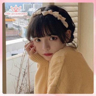 Bờm tóc nơ tiểu thư băng đô tóc mảnh nữ tính Chồi accessories phong cách Hàn Quốc - Y020