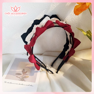 Bờm tóc nơ tiểu thư băng đô tóc mảnh nữ tính Chồi accessories phong cách Hàn Quốc - Y020