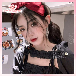 Bờm tóc nơ lụa lớn tiểu thư nhiều màu Chồi accessories, băng đô nữ tính Hàn Quốc - K177