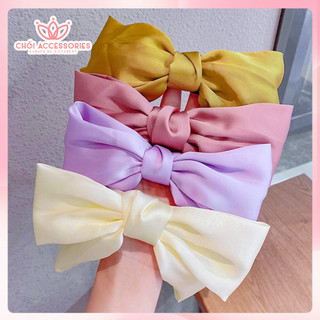 Bờm tóc nơ lụa lớn tiểu thư nhiều màu Chồi accessories, băng đô nữ tính Hàn Quốc - K177