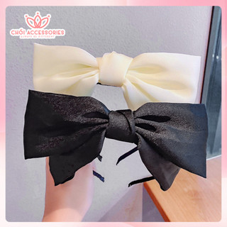 Bờm tóc nơ lụa lớn tiểu thư nhiều màu Chồi accessories, băng đô nữ tính Hàn Quốc - K177