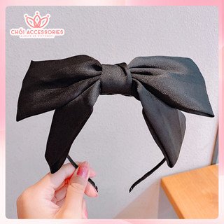 Bờm tóc nơ lụa lớn tiểu thư nhiều màu Chồi accessories, băng đô nữ tính Hàn Quốc - K177