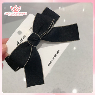 Kẹp tóc nữ, kẹp tóc nơ hai tầng viền thanh lịch nữ tính phong cách Chồi accessories - Y044