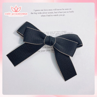 Kẹp tóc nữ, kẹp tóc nơ hai tầng viền thanh lịch nữ tính phong cách Chồi accessories - Y044