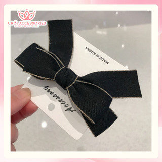 Kẹp tóc nữ, kẹp tóc nơ hai tầng viền thanh lịch nữ tính phong cách Chồi accessories - Y044