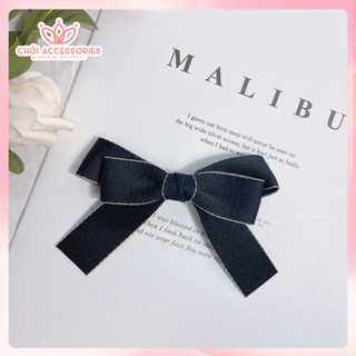 Kẹp tóc nữ, kẹp tóc nơ hai tầng viền thanh lịch nữ tính phong cách Chồi accessories - Y044