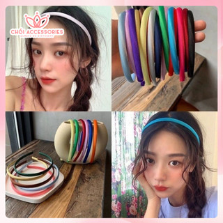 Bờm tóc bọc vải lụa bản nhỏ mảnh Chồi accessories, bờm tóc thanh lịch đáng yêu K097